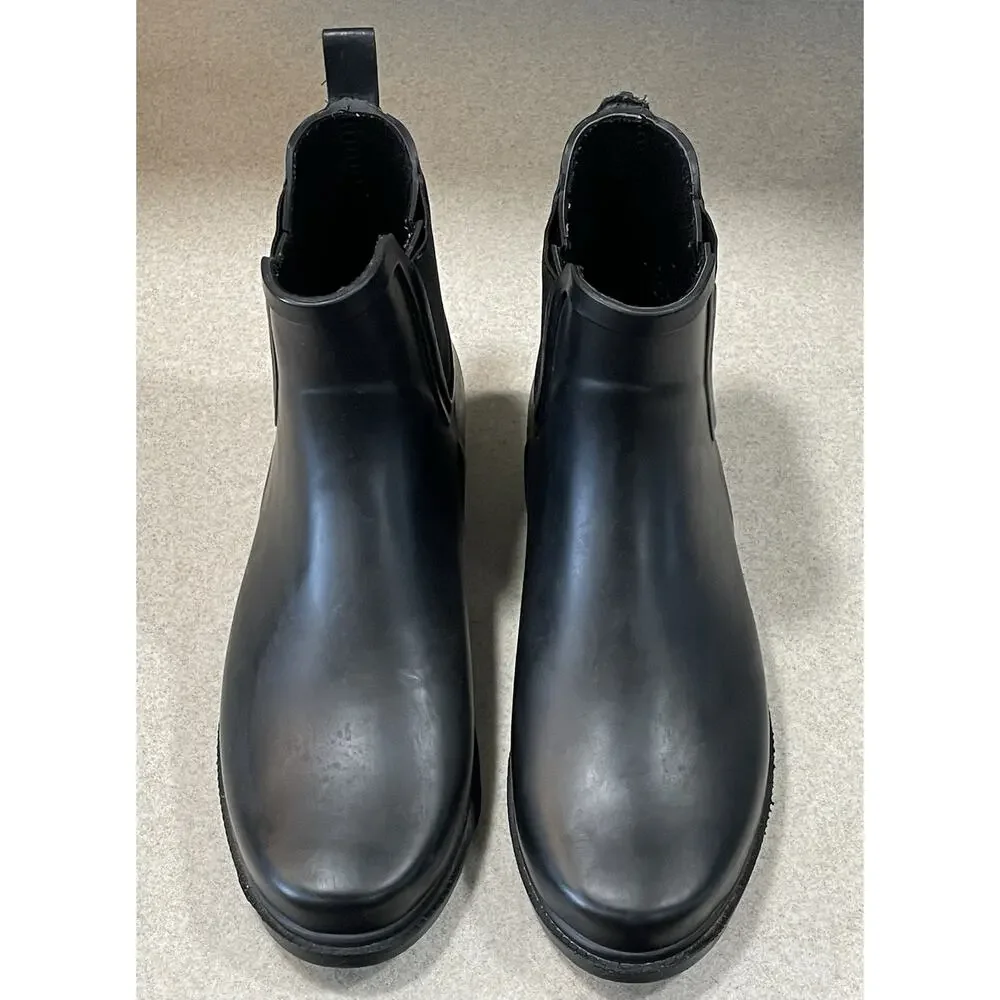 J. Crew Rain Boots Women’s Size 11 Black Chelsea Shoes Rubber Pull On Outdoors